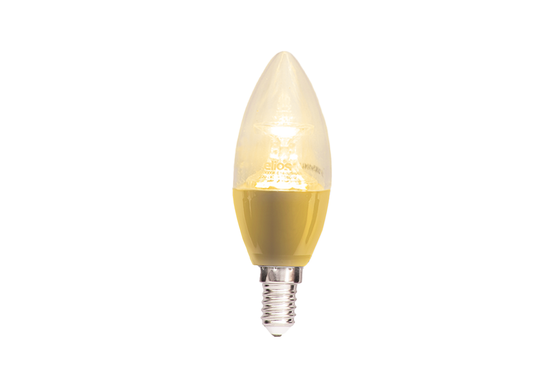 SET OF 6 LED CANDLE WITH LENS (C37) 5W Warm Light 3000 Kelvin E14 - GOLD BODY