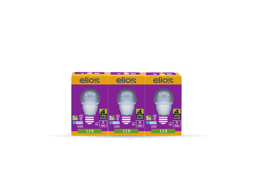 Set of 3 LED MINI GLOBE 5W Cool Daylight 6500 Kelvin E27