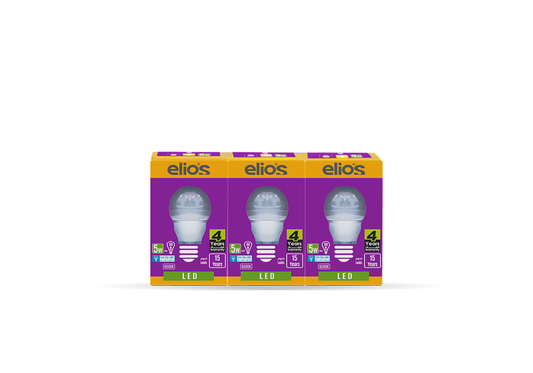 Set of 3 LED MINI GLOBE 5W Cool Daylight 6500 Kelvin E27