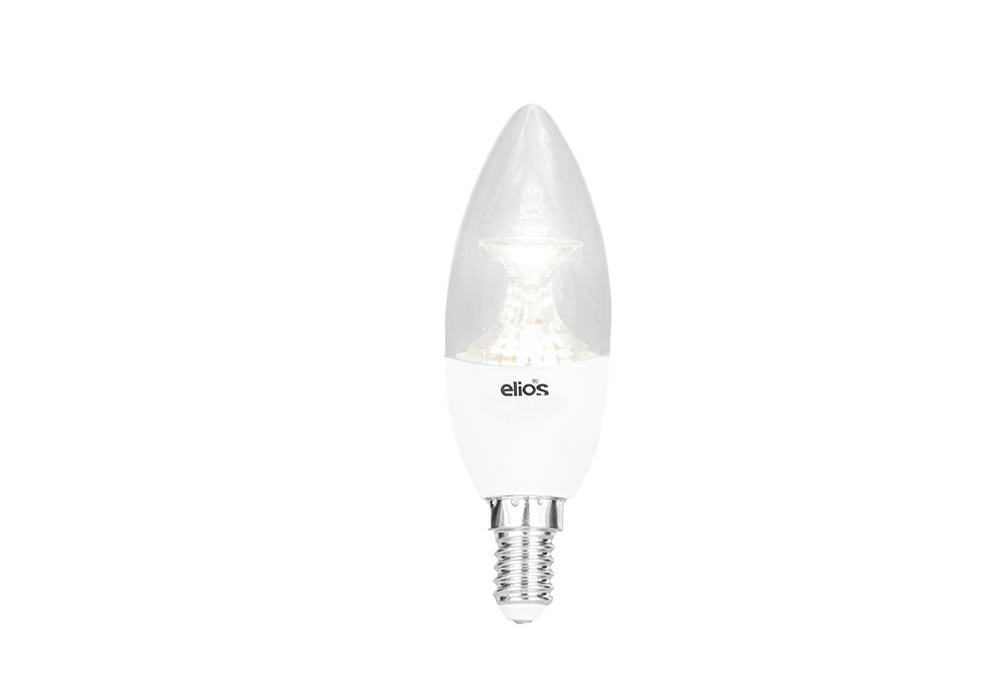 LED CANDLE WITH LENS (C37) 5W Cool Daylight 6500 Kelvin E14 - WHITE BODY